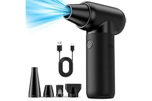 ADUARJO Aria Compressa Elettrico Air Duster - 180000 giri/min Spolverino elettrico ad aria per la pulizia profonda di tastiere e Soffiatore a getto asciutto senza fili ricaricabile regolabile per casa e auto