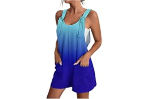 YOLIMOK 2023 Monos Corto Mujer Verano Elegante Mono de Mujer Petos Largo Monos de Vestir Talla Grande Peto Sin Mangas Monos Cortos Color Sólido Pantalones Anchos de Rectos Playsuit Fiesta de Noche 4XL