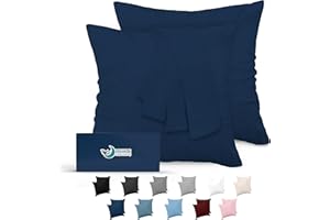 Kissenbezug 80x80 Dunkelblau 2er Set Mikrofaser Oeko-TEX Zertifiziert Dreamzie - Kissenbezüge 80x80 Weich