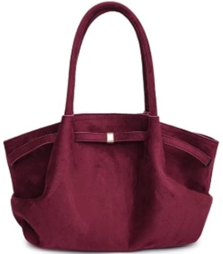Sac Fourre-tout Femme En Daim Synthétique - Fermeture éclair, Sangle Réglable 40 Cm - Spacieux (44x14x24 Cm), Vintage