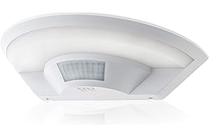 HUBER lampa ścienna LED z czujnikiem ruchu 140°, dysk, biała, okrągła, 10 W, 800 lumenów, białe światło dzienne, IP54