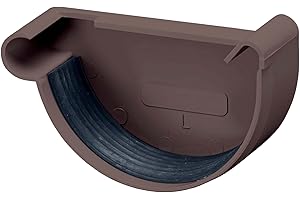 INEFA Rinnenendstück, semicircolare grondaia plastica - piece per grondaia, grondaie, grondaia plastica per casetta da giardino, serra - coda, accessori NW 125 | sinistra Marrone scuro