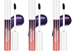 LOPHE Lip Stain Peel Off, 3 Piezas Lip Tint Set, Mujeres Tinte Labios Despegable, Impermeable, Lápiz Labial con Acabado Mate, Brillo Labial de Larga Duración, Brillo de Labios Extraíble(Conjunto C)