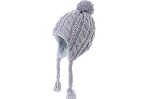 Monimo Mädchen Mütze Stricken Verdicken Ohrenschützer Hut Warm Wintermütze für Kinder