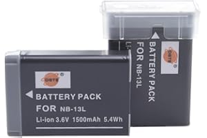 DSTE ELECTRON DSTE 2pcs Batería de Repuesto NB-13L NB-13LH Compatible con Canon G5X, G7X, G9X, G5X Mark II, G7X Mark II, G9X Mark II