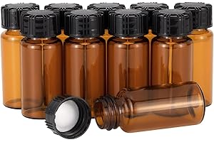Pxyelec 10 Stück 10 ml Flüssigkeit Proben Glasflaschen Fläschchen Schraubverschluss Braune Flaschen