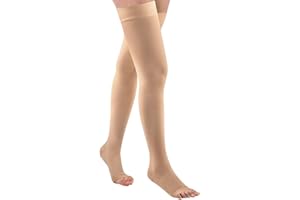 Evolyline Medizinisch Kompressionsstrümpfe Damen Herren, Oberschenkel Lang Stützstrümpfe mit Silikonband, 20-30 mmHg Kompressionssocken für Flugreisen Sport Abgestufte Unterstützung bei Krampfadern