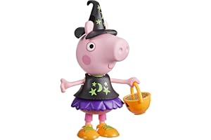 Greta Gris Halloween-figur med 6 enkla modetillbehör, docka på 15 cm, leksaker för barn i förskoleåldern, från 3 år