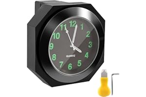 Editbar Motorraduhr, Motorraduhr für Lenker – IPX7 Wasserdichte, Digitaluhr Lenkeruhr aus Aluminiumlegierung, Lenkeruhr für Motorrad, E-Bike, Mountainbike, Fahrrad,Quarzuhr Uhr Nachtleuchtend(Schwarz)