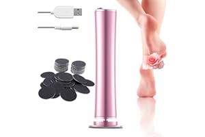 BafanglaiUK Dermaglide Hornhaut Entferner 2025, Elektrischer Hornhautentferner Elektrisch Mit 60 Schleifpapier Pads, Für Tote Harte Rissige Haut, Rosa