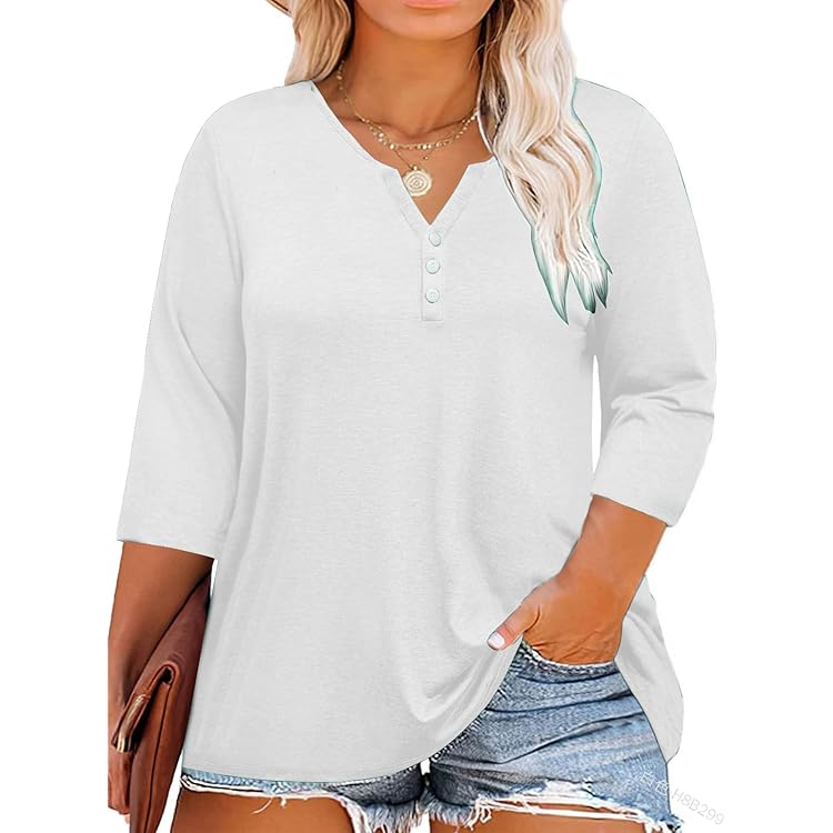 Hanna Nikole Dames grote maten chiffon blouses elegant vleermuishemd dubbellaags tops los longshirt, Donkerblauw, 44 Grote maten