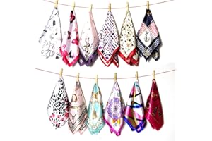 Upstore - Pañuelo cuadrado para mujer, 10 unidades, diseño cuadrado, estampado de satén de seda, para el cabello, diadema, pañuelo cuadrado, bufanda de cabeza, 50 x 50 cm (color aleatorio)