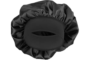 MELTU 1 Pack Hair Bonnet for Sleeping, Satin Bonnet with Wide Elastic Band, Silk Hair Wrap for Sleeping, Soft Sleep Cap…