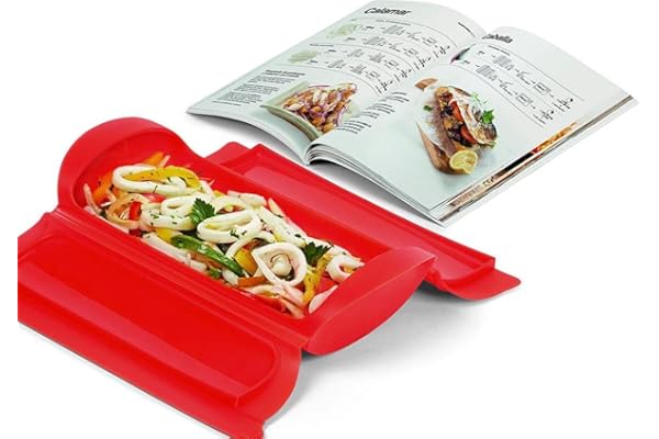 Lékué - Kit Steam 3504600, 1,2 personnes + livre de recettes, noir, 600 ml