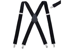 RTBRCG Hosenträger herren, Hosenträger Herren Schwarz, Lang Einheitsgröße Einstellbar Und Elastisch X Form Hosenträger Herren Schwarz für Männer Bis Körpergröße für Männer X Style