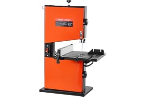 VEVOR Bandsåg, 9 tum, snickeribänk bandsåg med 1/2 HP-motor, 3,5 tum max skärhöjd, 30 x 30 cm gjutet aluminiumbord, 0-45° lut