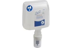 SCOTT CONTROL Scott® Control™ Schaumhandseife 6345, unparfümierte Handseife für häufige Verwendung, 4 Kassetten nachfüllbarer farbloser Handreiniger x 1,2 Liter (insg. 4,8 l)