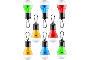 UBETTER 8 Pezzi Lampade da Tenda,Lampada Campeggio, Luce Emergenza a Led (Alimentate A Batteria) per Uragani, Interruzioni di Corrente, Accessori da Campeggio All'Aperto e per Le Feste