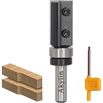 AKYLIN Piastre reversibili, fresa per bordi con albero da 8 mm, fresa superiore con lama in metallo duro sostituibile, cuscinetti a sfera, fresa per