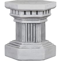 Podest Auf Zwei Säulen Aus Steinguss – Frostsicherer Sockel Für Den Garten (42 Cm Hoch, Grau)