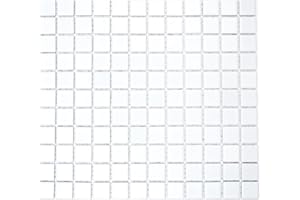 CONWIRE Keramikmosaik Mosaikfliesen weiß glänzend Küche Wand Dusche Pool MOS18-0102 | 1 Mosaikmatte
