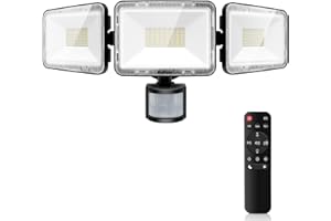 MEIHUA Reflektor LED 70 W z czujnikiem ruchu, pilot zdalnego sterowania, 700-6850 lm, IP66, wodoszczelny, 4 tryby, 10 poziomów jasności, 6500 K, zimna biel, reflektor do ogrodu, garażu, na boisko