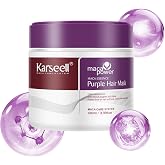 Karseell Violet Hair Mask 100ml, Dyed Hair Repair Brighten Hair for Blonde, Grey, Gray Hair