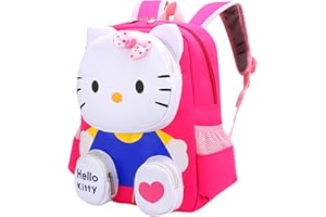 FORHOME Plecak dziecięcy, Hello Kitty Plecak, Tornister Dziewczęcy, Lekki, regulowany, idealny do szkoły lub na wycieczki, 3-9 lat przedszkola podstawowego dla chłopców i dziewcząt (różowy), Różowy, L