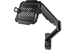 PUTILSEN MOUNT Supporto Monitor e Laptop Muro con Vassoio,Braccio Monitor per Laptop 12"-17",Piattaforma di raffreddamento ventilata Gestione dei cavi,Capacità Fino a 9kg,VESA 75/100mm