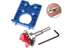 LUMIYA Set di Punte per Cerniera Nascoste Forstner Set-35 mm Fresa e foro per determinare guida di foratura, per armadi e piastre di montaggio