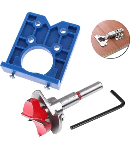 Set Punte Per Cerniere 35mm - Guide Regolabili Per Legno - Per Mobili E Armadi - Alta Precisione