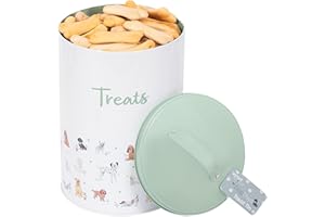 Smart Choice Dog Treat Tin Biscuit Storage Tin & Lid Pastel Green Puppy Food