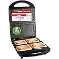 Emerio XXL sandwich toaster is great for all toasted sizes, 4x large shell mold for the whole family, cheese won't run out without smudging BPA free 1300 watt sandwich maker 4pcs