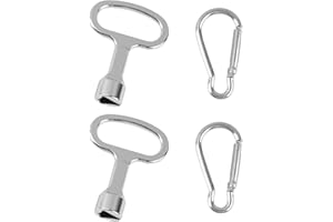 SRLWMYI Lot de 2 clés triangulaires en métal avec mousqueton - Clé triangulaire - Outil polyvalent pour boîtes électriques et compteurs