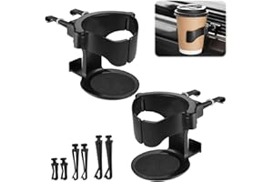 DEFRESIT Car Cup Holder, 2-Pack Air Vent Drink Holders, Universal Adjustable Cup Holders for Car with Secure Vent Clips, Ideal for Water, Coffee, and Juice