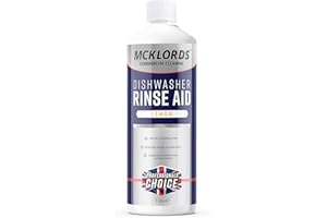 McKLords Commercial Dishwasher Rinse Aid Lemon Fragrance, Yellow, 1 Litre