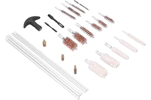 01 02 015 Herramienta de Limpieza de Escopeta de Rifle, Kit de Limpieza de Pistola Universal, Suministros de Cepillos de Calibre 12-410ga, 28 Piezas con Estuche para Pistola para Pistola