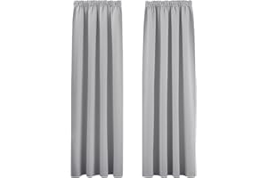 PONY DANCE Tende per Interni Tende Moderne - Tende Oscuranti per Porta Finestra con Fettuccia Tenda Termica Isolante Freddo per Soggiorno 2 Pezzi 140x200 CM, Grigio Chiaro