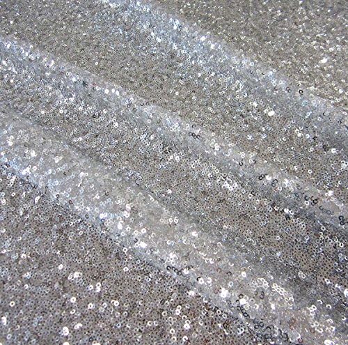 upholstery fabric sequins Glittery Silver Stitched Polished Stainless High Quality New