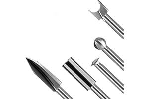 ZOEWEI Holzfräser Set Kompatibel mit Dremel Rotationswerkzeug, 5 PCS Holzschnitzwerkzeug Set Schnitzwerkzeug mit 1/8" Schaft für Holz Gravieren Bohren Mikro-Skulptur