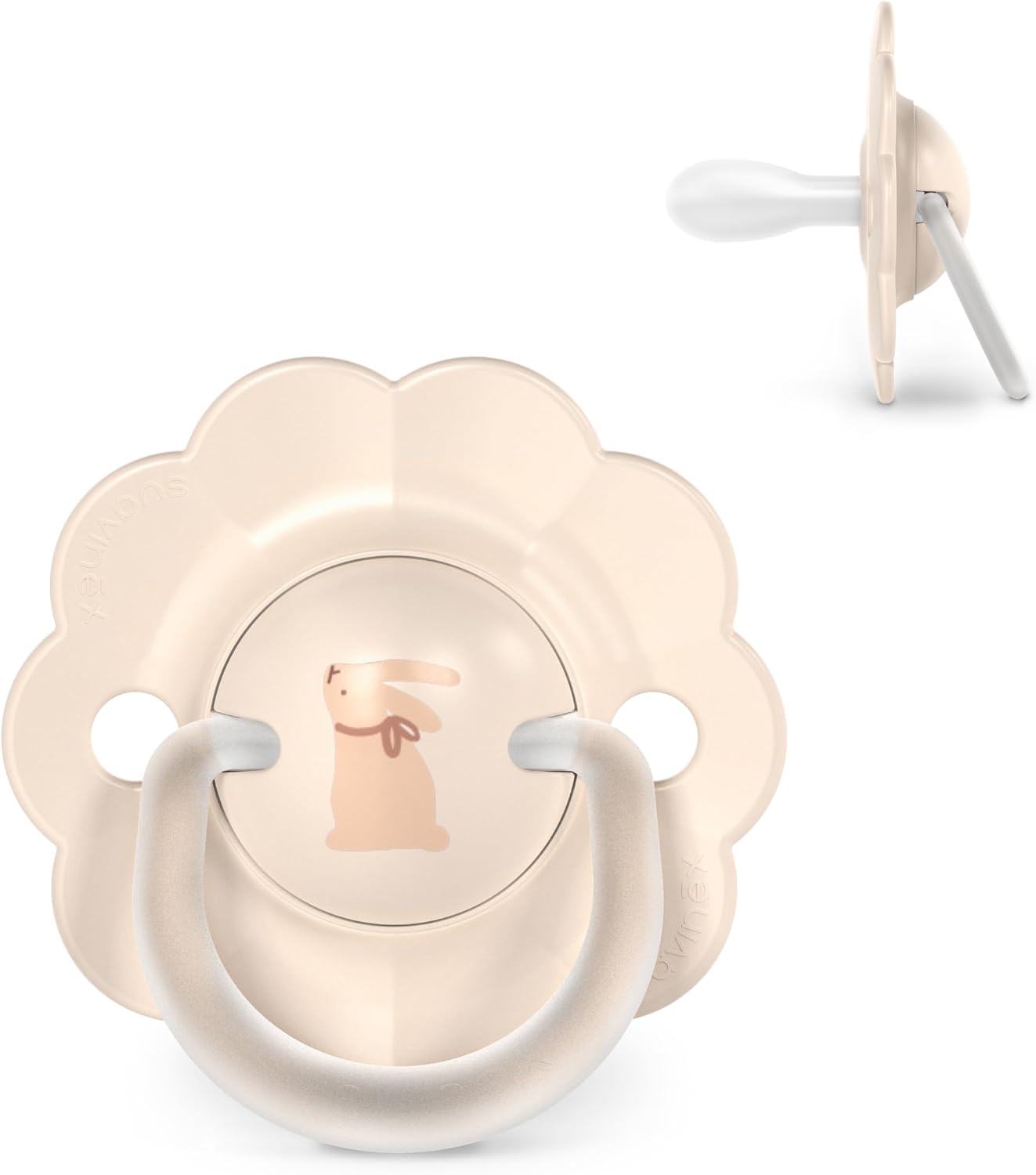 Suavinex, Chupete para Bebés 0/6 Meses y Recién Nacidos, Tetina Fisiológica de Silicona SX Pro, Simétrica, Plana y Flexible, Respeta el Desarrollo Bucodental, Forma Redonda con Anilla, Wonder Beige