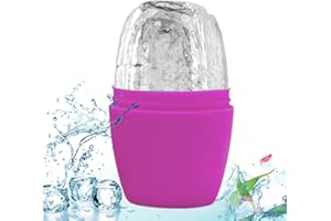 GIMOCOOL Rodillo de Hielo para Cara, Rodillo Facial para Terapia de Frío,reutilizable Bola de Masaje Facial de Silicona, Masajeador Facial para Aliviar Ojos Hinchado, Ajuste de Piel, Rejuvenece Cara y Cuello
