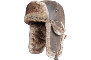 SK Studio Unisex wiatroszczelna rosyjska czapka futro radziecka uszanka kozacka zimowa czapka nauszniki śnieg narciarskie nakrycie głowy