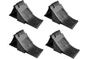 APT 4X Unterlegkeile mit Halter in Schwarz für Wohnmobil Anhänger Bremskeile Hemmschuhe