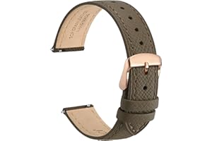 WOCCI Grace Cinturino per Orologio, Pelle Grana Superiore, Sgancio Rapido, Cinturini di Ricambio, Fibbia in Acciaio Inossidabile, Larghezza di Banda 12mm 14mm 16mm 18mm 20mm