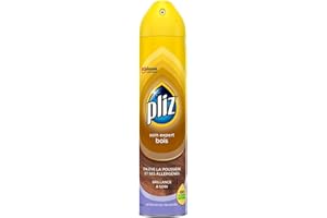 Pliz Soin Expert Bois - Brillance & Soin - Enlève Poussière et Allergènes - Ambiance Lavande - 1 Aérosol