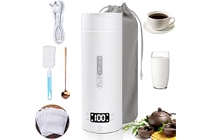 TAVADA May przenony czajnik 500 ml,elektryczny czajnik podróny may,may przenony czajnik elektryczny,mini kubek grzewczy,4 regulowane poziomy temperatury,do herbaty,kawy,mleka dla niemowlt