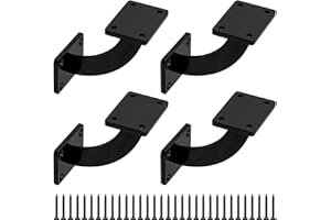 XINGWENHAO Uchwyty, 4 szt. Czarne uchwyty do poręczy, dla drewnianej poręczy klatki schodowej, osprzęt do poręczy drewnianych, mocowania, dodatki do poręczy