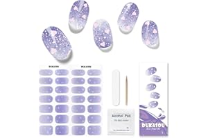DUKASOU Lot de 28 bandes autocollantes en gel semi-durci pour nail art - Autocollants en gel de qualité salon - Pour femmes, filles, enfants (Amour dégradé)
