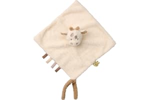 Nattou Doudou Plat en Polyester, Girafe, Compagnon de Route dès la Naissance, 39 x 39 cm, Teddy, Blanc